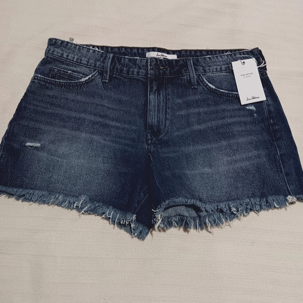 NWT Sam Edelman Women's Sz. 12/31 The Lotus High Rise Shorts Raw Hem